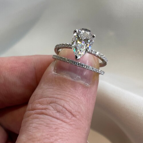925 Sterling Silver Moissanite Half Eternity Wedding Ring