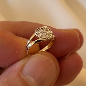9CT Yellow Gold Baby Ring: Heart CZ, Gift Boxed