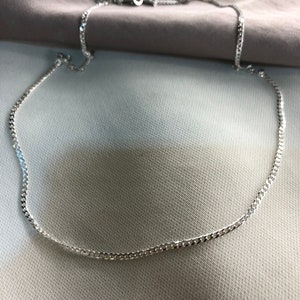 Silver Flat Curb Chain Mens Curb Chain 