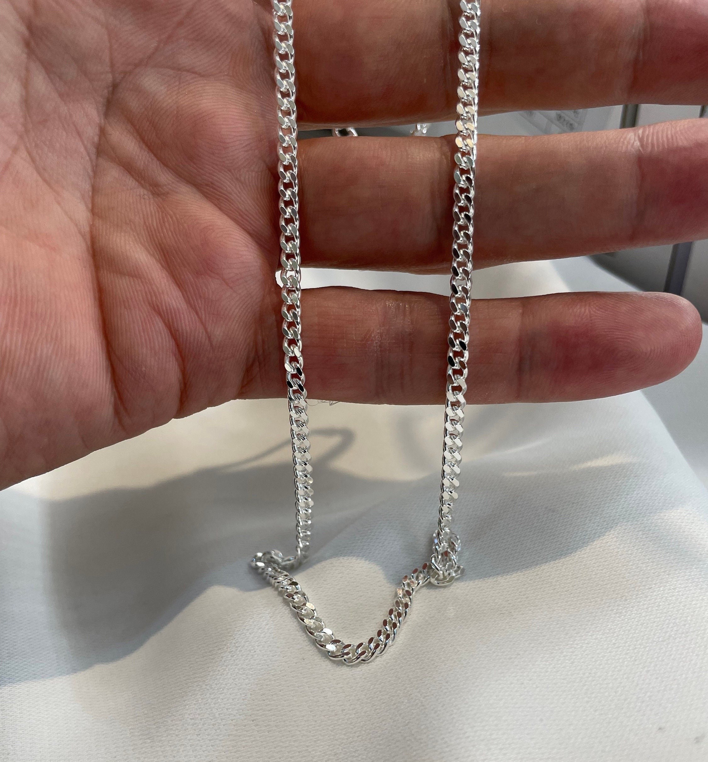 Solid 10K White Gold Franco Chain 1.75mm, White Gold Chain, Genuine White  Gold Box Chain