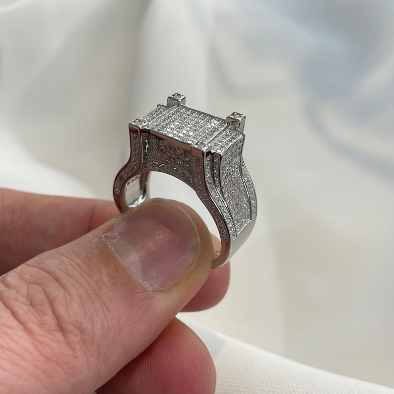 Men's Pinky Ring Sterling Silver Hallmark 925 Bang on Etsy UK