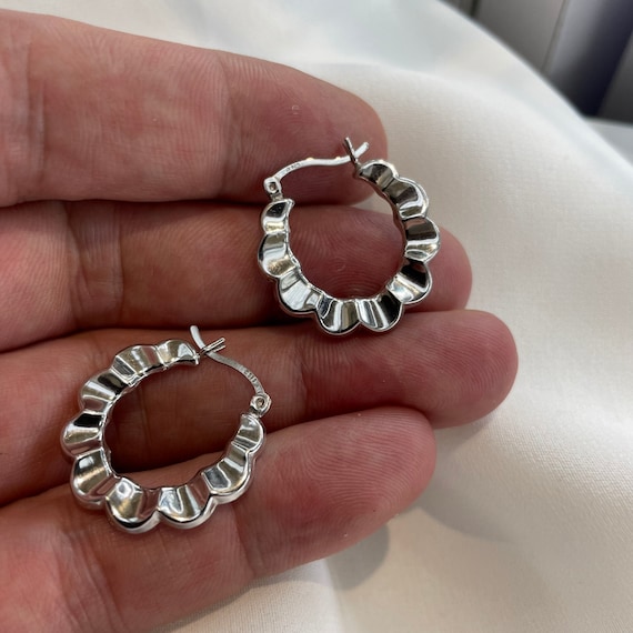 Silver Creole Hoop Earrings