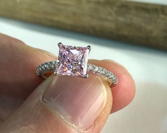 1.5 Ct Fancy Pink Created Diamond 925 Sterling Silver Wedding Ring Promise ring Read full description of this stone on the listing
