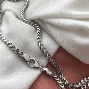 Zilveren Franco-ketting - herenketting sterlingzilver 925-keurmerk - Franco-damesketting 7" - zilveren ketting in geschenkverpakking 18"-32" (dikte 4 mm)