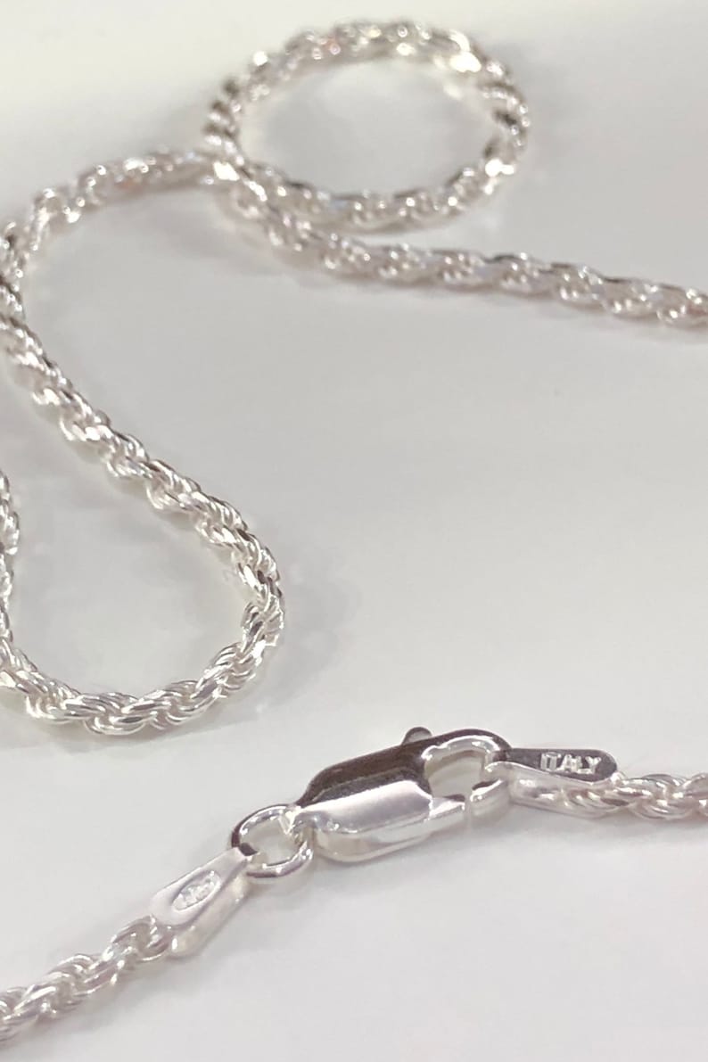 Sterling Silver Rope Chain Mens Rope Chain Sterling Silver Etsy UK