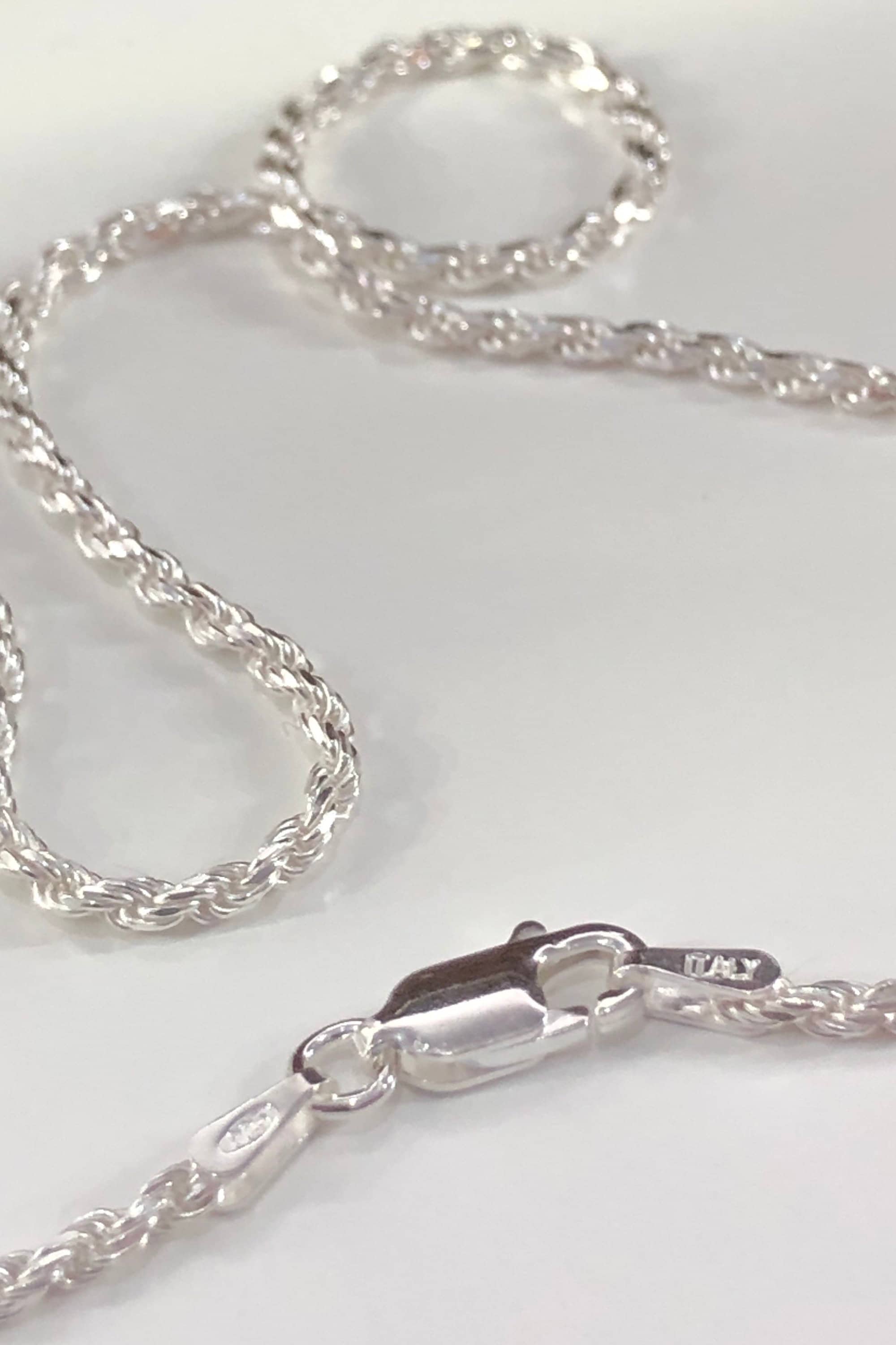 Sterling Silver Rope Chain Mens Rope Chain Sterling Silver - Etsy