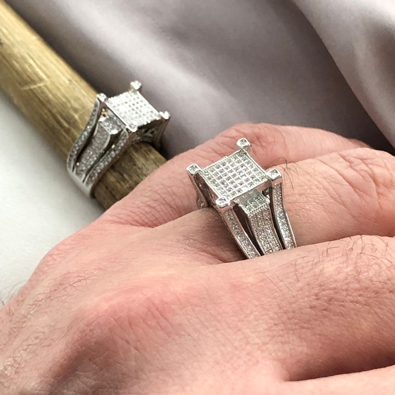 Men's pinky ring Sterling silver hallmark 925 bang on Etsy