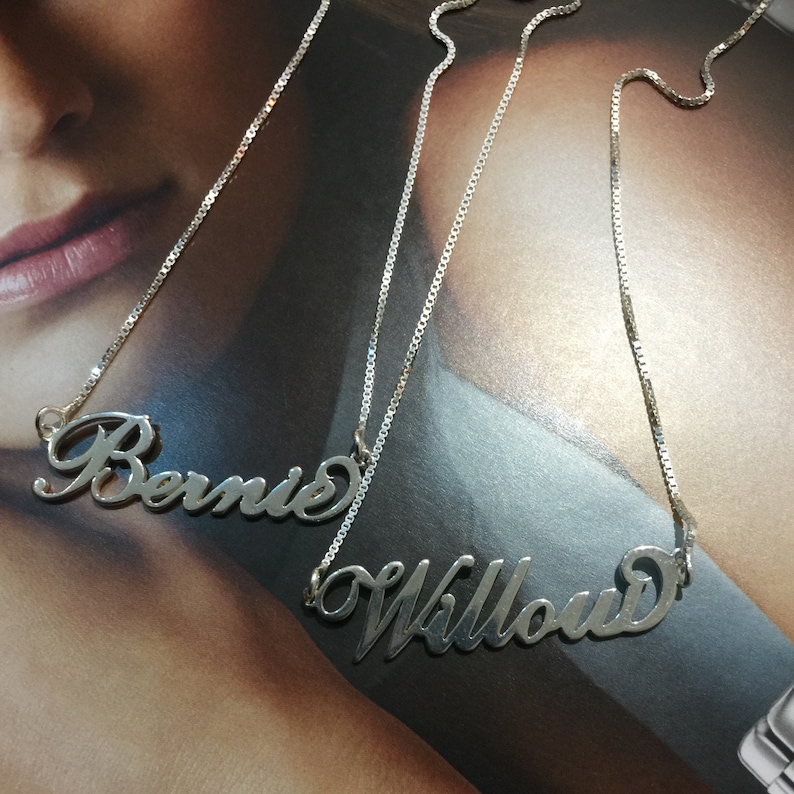 Personalized Name Necklace Sterling Silver Necklace Name Etsy