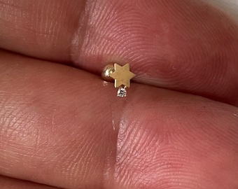 Taffstyle Percng-Set Echt 585 Gold Tragus Helx Dath Klaren Krstall