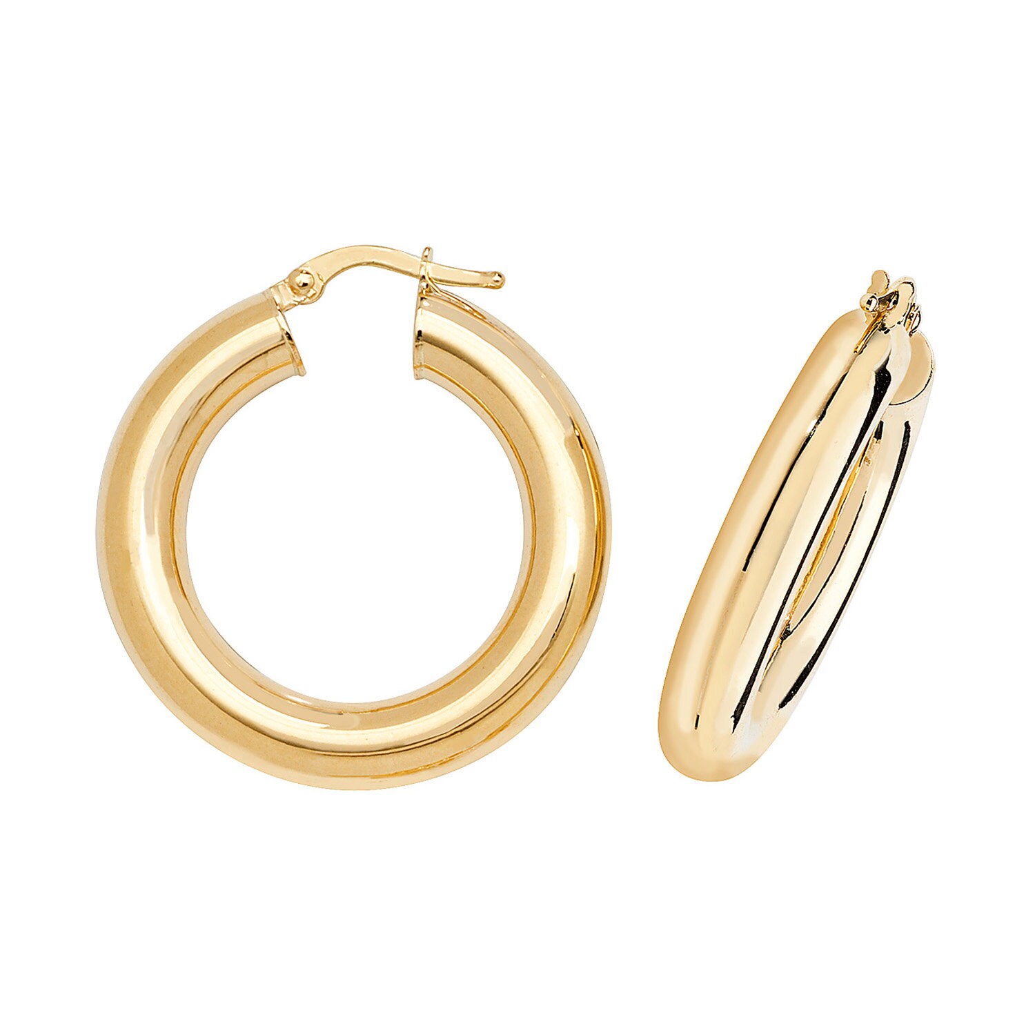 9ct gold thick shop hoop earrings