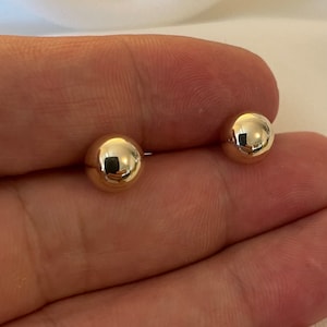 Genuine 9CT Yellow Gold Earrings - 9mm Dome Stud EARRINGS 375 Hallmarked - 0.60 Gram Gold Earrings - Gift Boxed Earring