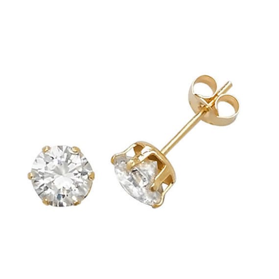 Gift Boxed Details about   Pack of 3 Genuine 9CT Yellow Gold Round CZ Stud Earrings 0.37 Grams 