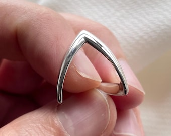 Sterling Silver Wishbone Ring: Ladies' Minimalist Stacking Ring