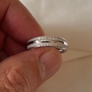 Round Cut Created Diamond Solid Sterling 925 Silver Wedding Ring - Sterling Silver Ladies Wedding Band Ring