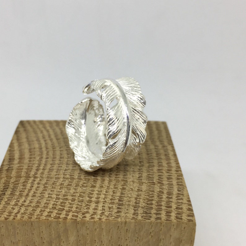 Delicate Ring One of a Kind 925 Sterling Silver Ring Feather Jewelry Feather Ring Silver Open Ring Unique Jewelry Adjustable Ring