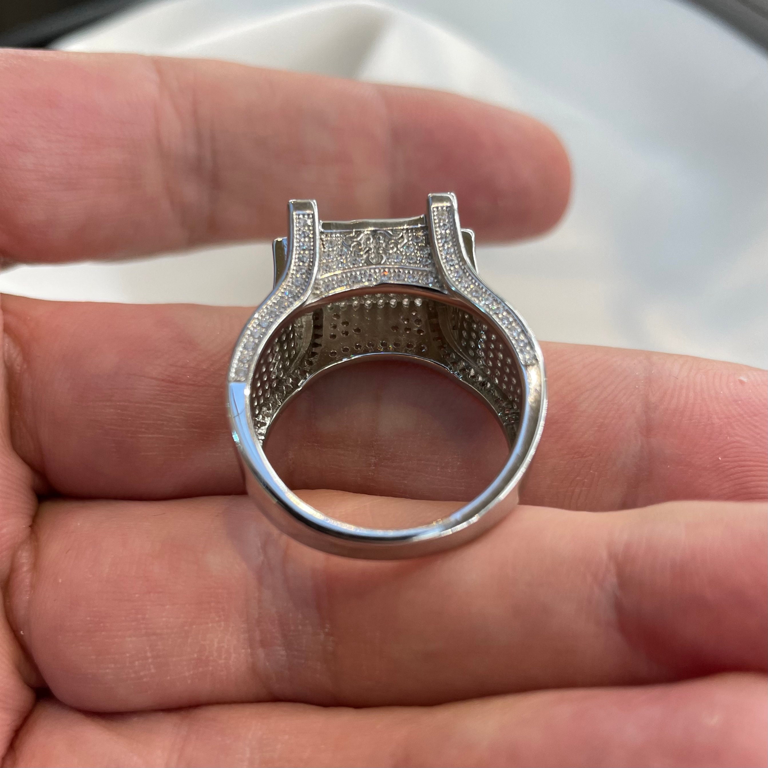 Men's Pinky Ring Sterling Silver Hallmark 925 Bang on Etsy UK