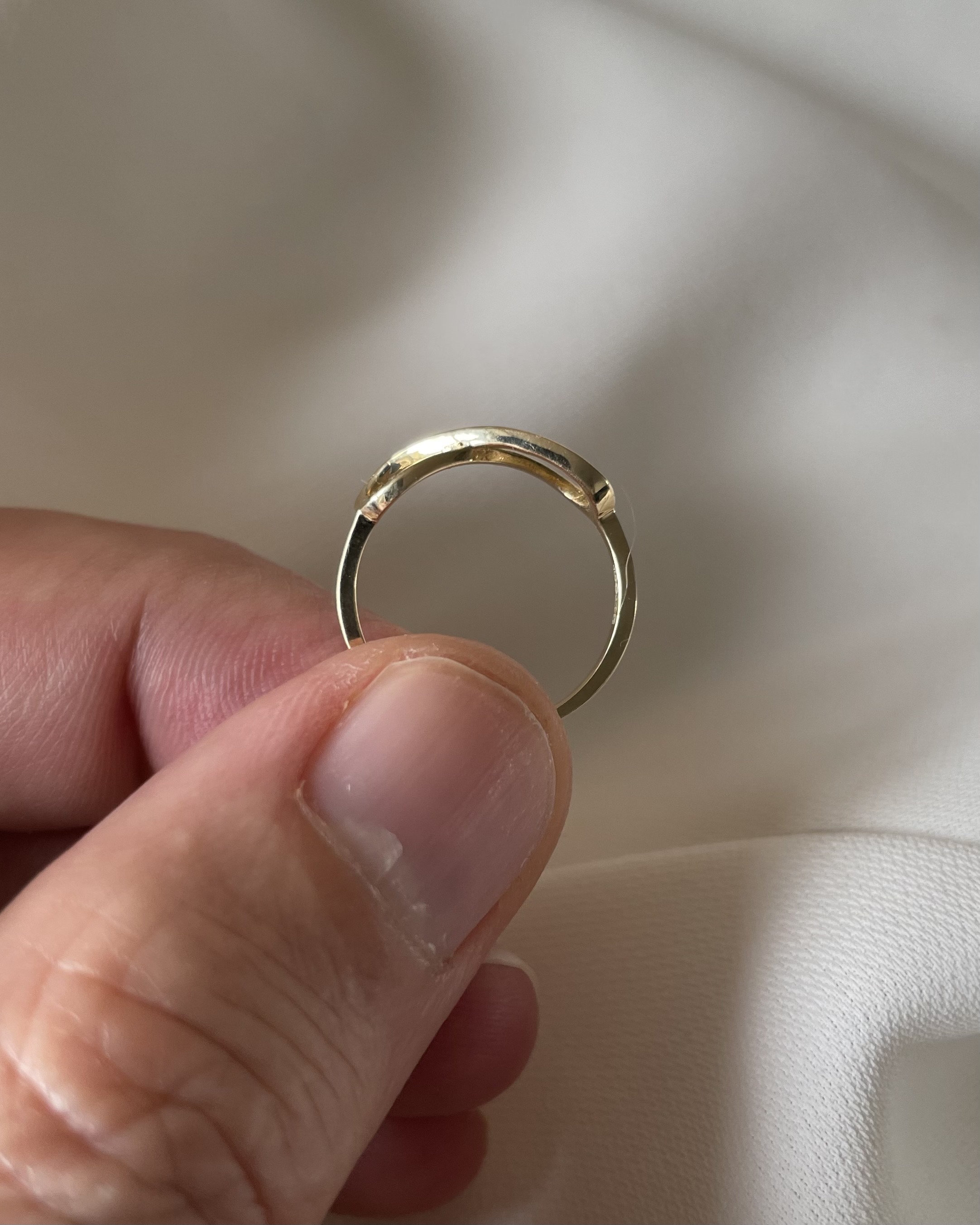 10k Yellow Gold Infinity Ring - Polished Finish, Eternal Love Symbol, Promise Or Wedding Band