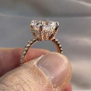 5 Carat Cushion Created Diamond 925 Sterling Silver Engagement Wedding Ring Genuine Gold image 9