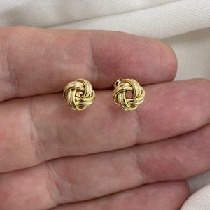 9CT Yellow Gold Double Knot Stud Earrings - Gift Boxed
