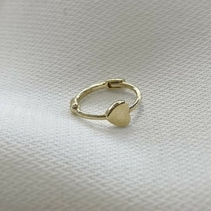 Genuine 9ct Gold Upper Ear / Helix / Cartilage Earring - Hoop with a Heart 7.8mm inner diameter