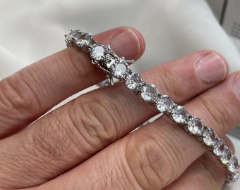 Sterling Silver CZ Tennis Bracelet - Gift Boxed