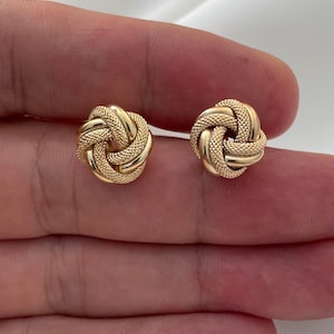 9ct Yellow Gold Double Knot Stud Earrings