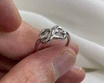 Sterling silver 925 infinity ring eternity elegant and stylish decorator with CZ rhodium plated