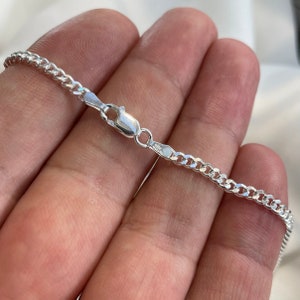Chaîne gourmette en argent sterling - Poinçon 925 pour homme - 2,5 mm (16-30 pouces)