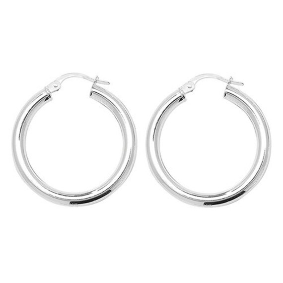 STERLING SILVER SPIKE HOOP EARRINGS 21MM ROUND VICTORIAN CREOLE TUBE GYPSY BOX e
