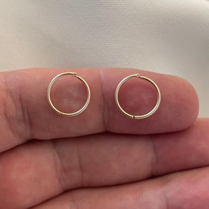 9CT Yellow Gold Sleeper Earrings: 10mm Hinged Hoop Earrings