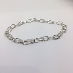 Pulsera Charm Charm Plata de Ley 925 Hallmark 9 mm / 6 mm Eslabones Ovalados