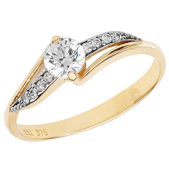 Genuine 9CT Yellow Gold Ladies Ring Stunning 375 Hallmarked Gold