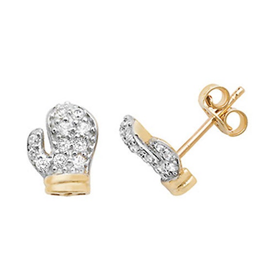 Boxing Gloves Stud Earrings for Women 10mm 9ct Yellow Gold : Amazon.co.uk:  Fashion