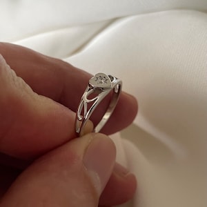 Sterling Silver CZ Heart Signet Ring - Baby & Children