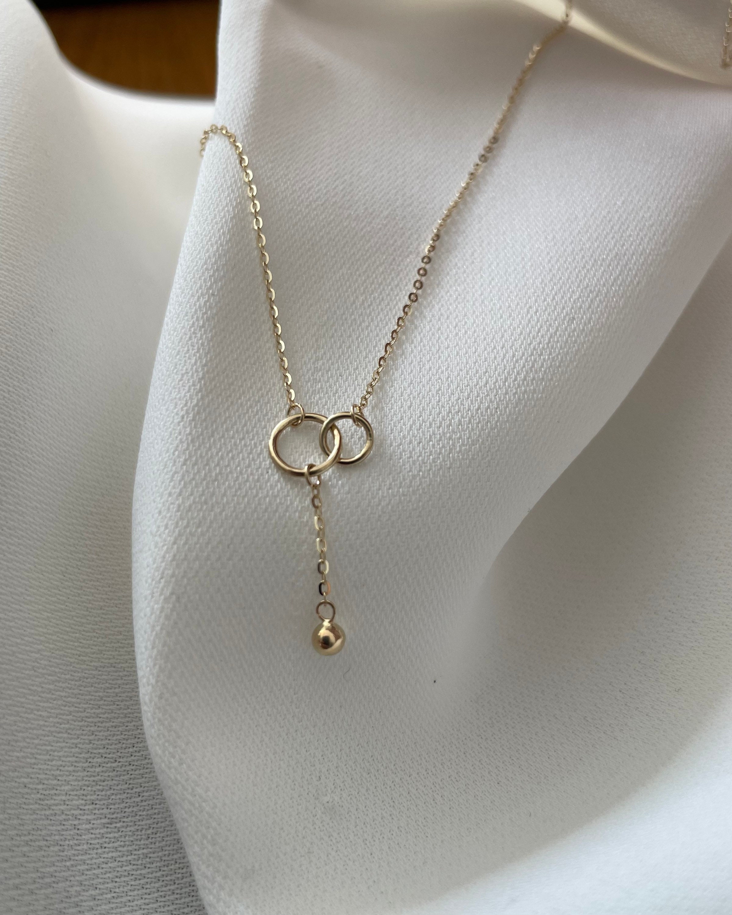 本物の 9CT イエロー ゴールド ネックレス - レディース ダブル