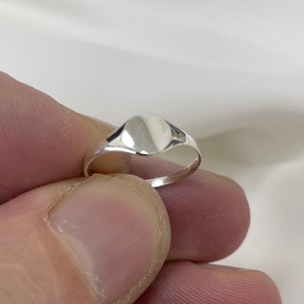 Anello per bambini in argento sterling 925, anelli con sigillo ovale in argento per bambini, ragazze, bambini - Anelli per bambini in confezione regalo