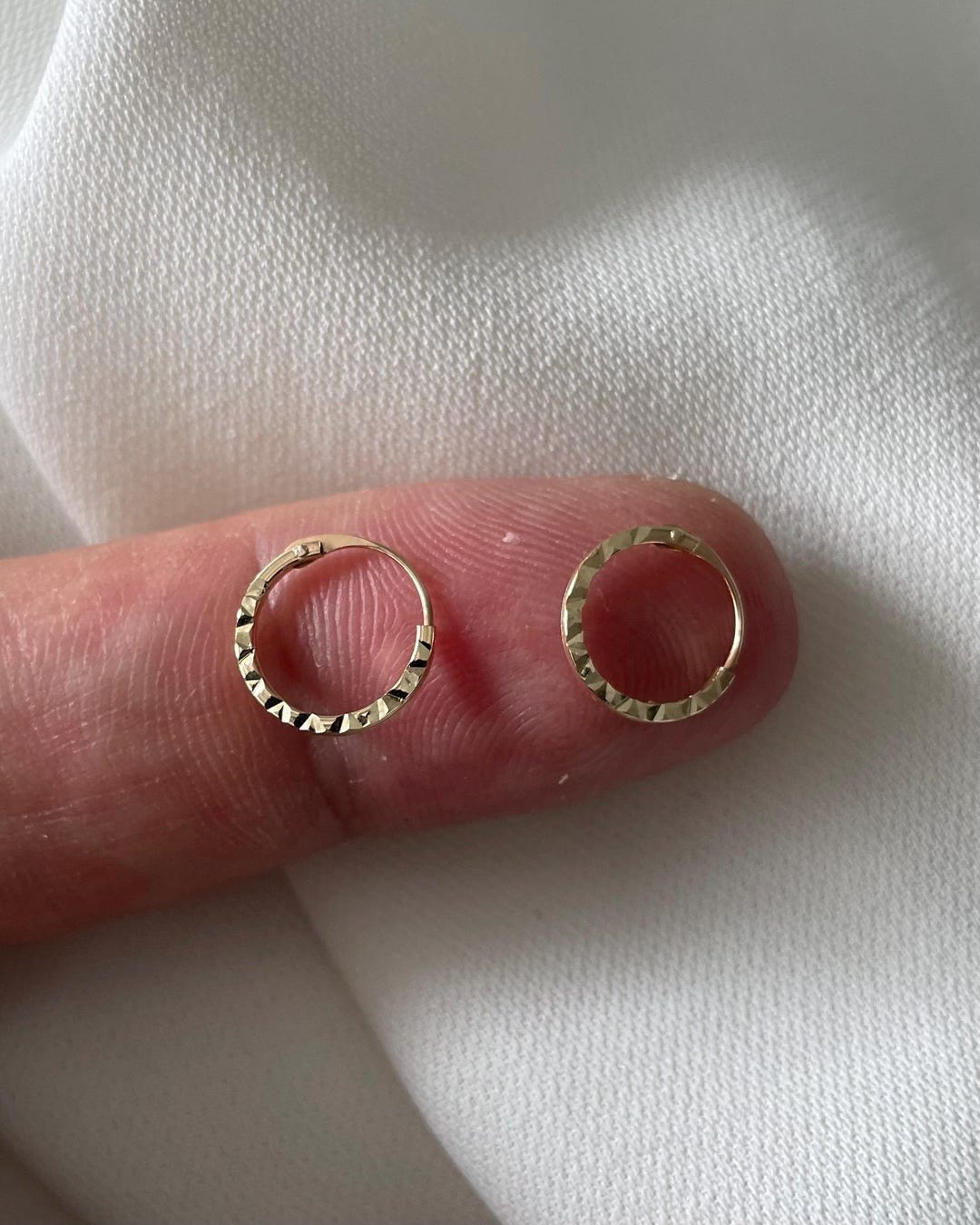 9ct Gold Hoop Sleeper Earrings - 25mm main image 1