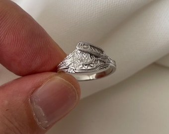 Sterling Silver Saddle Ring: Babies A-M Sizes, Gift Boxed