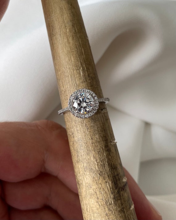 1.25 Ct Halo Created Diamond 925 Sterling Silver Wedding