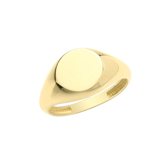 NEW 9ct Gold Round Signet Rings Solid UK Hallmarked Men's Women's & Gift Box 
