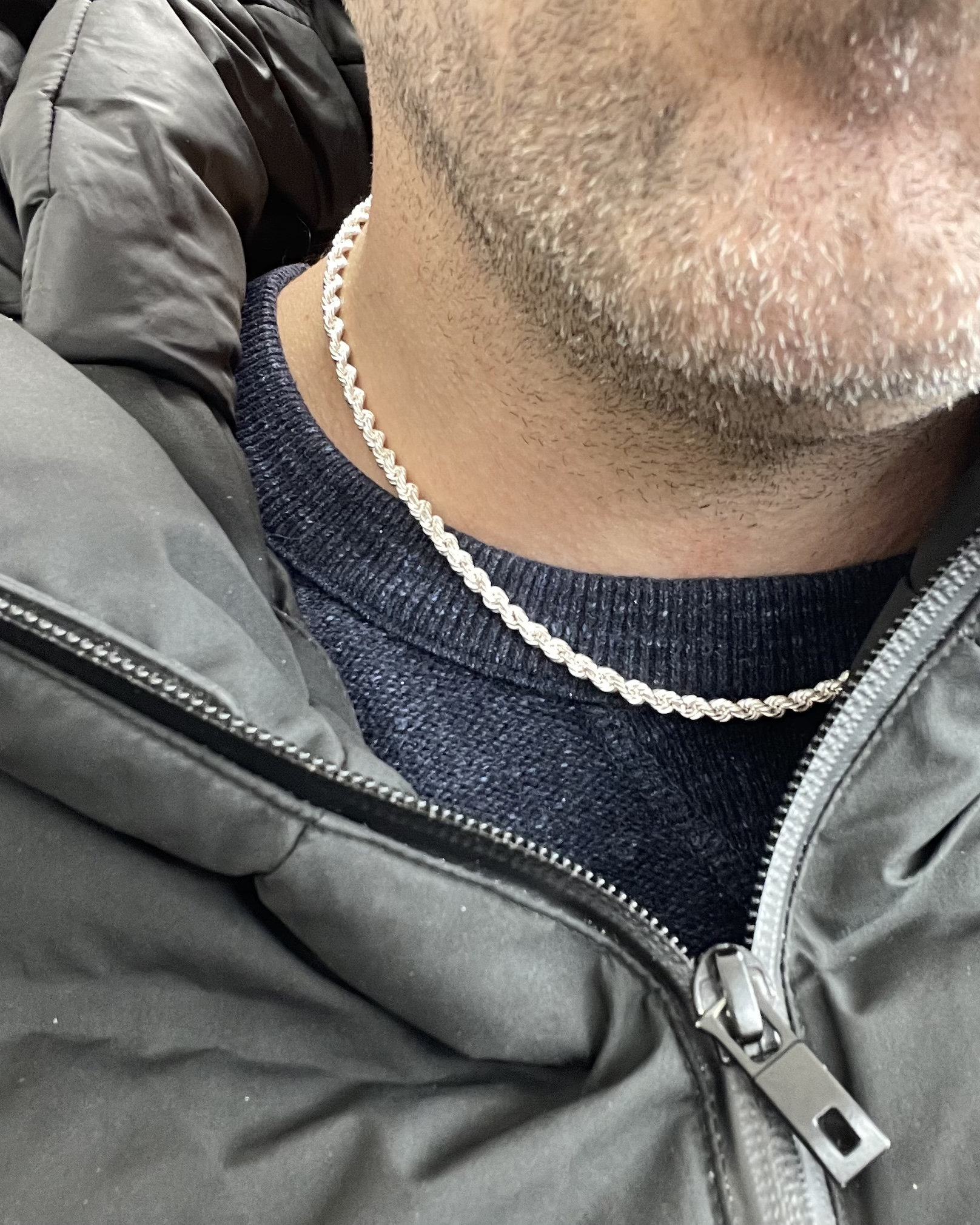 Bracciale Uomo Argento 925 925 Argento Sterling Italiano 4 MM Classic Diamond-Cut Rope Chain Bracciale In Argento 925 Uomo - Foto 3