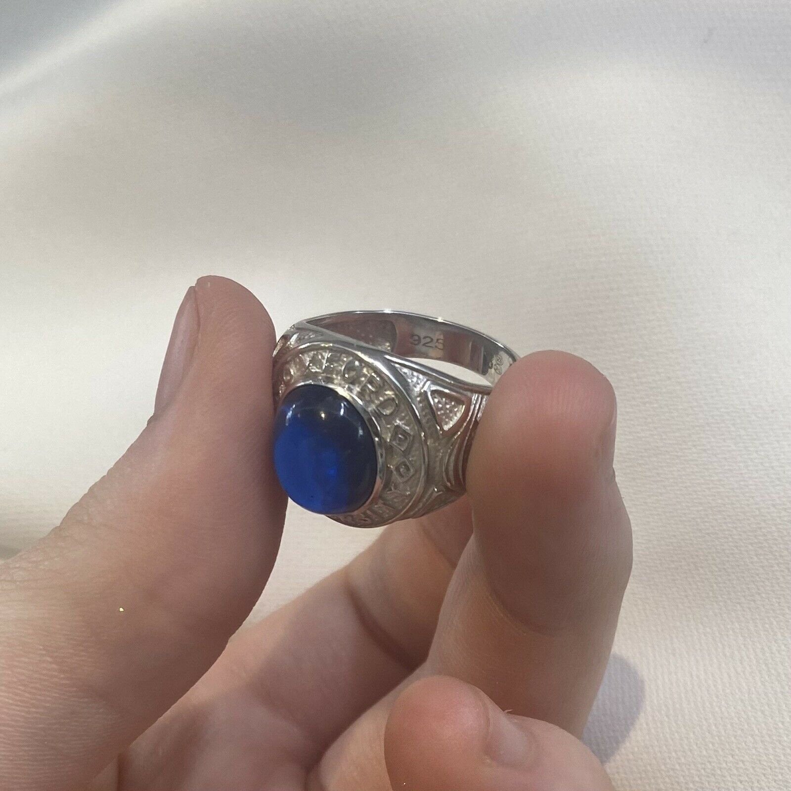 カレッジリング 17号9K 英国 イギリス オックスフォード大　oxford スターリングシルバー メンズ カレッジリング、ボーイズ