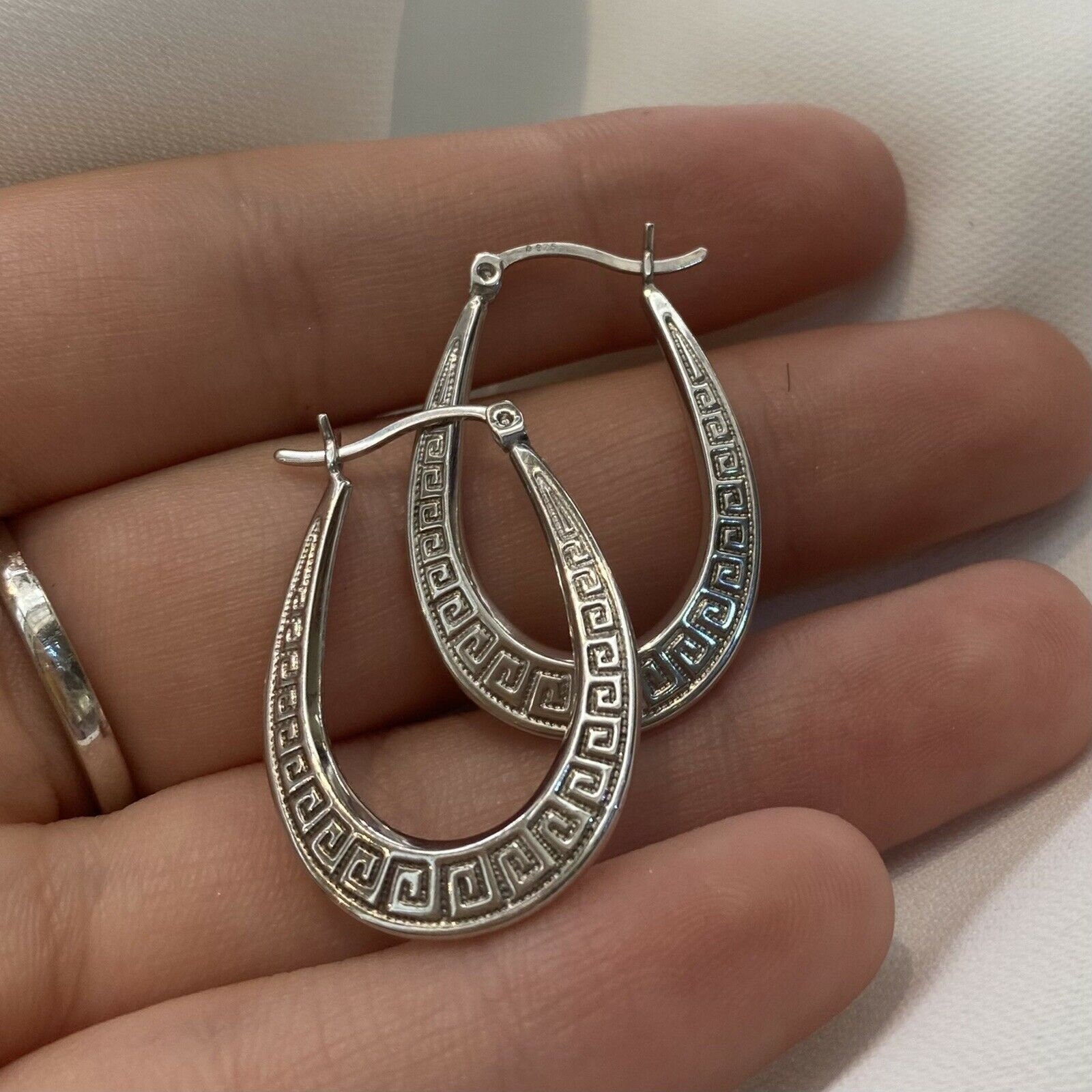 Greek Key Earrngs, Meander Hoop Earrngs, nfnty Hoops, Ancent