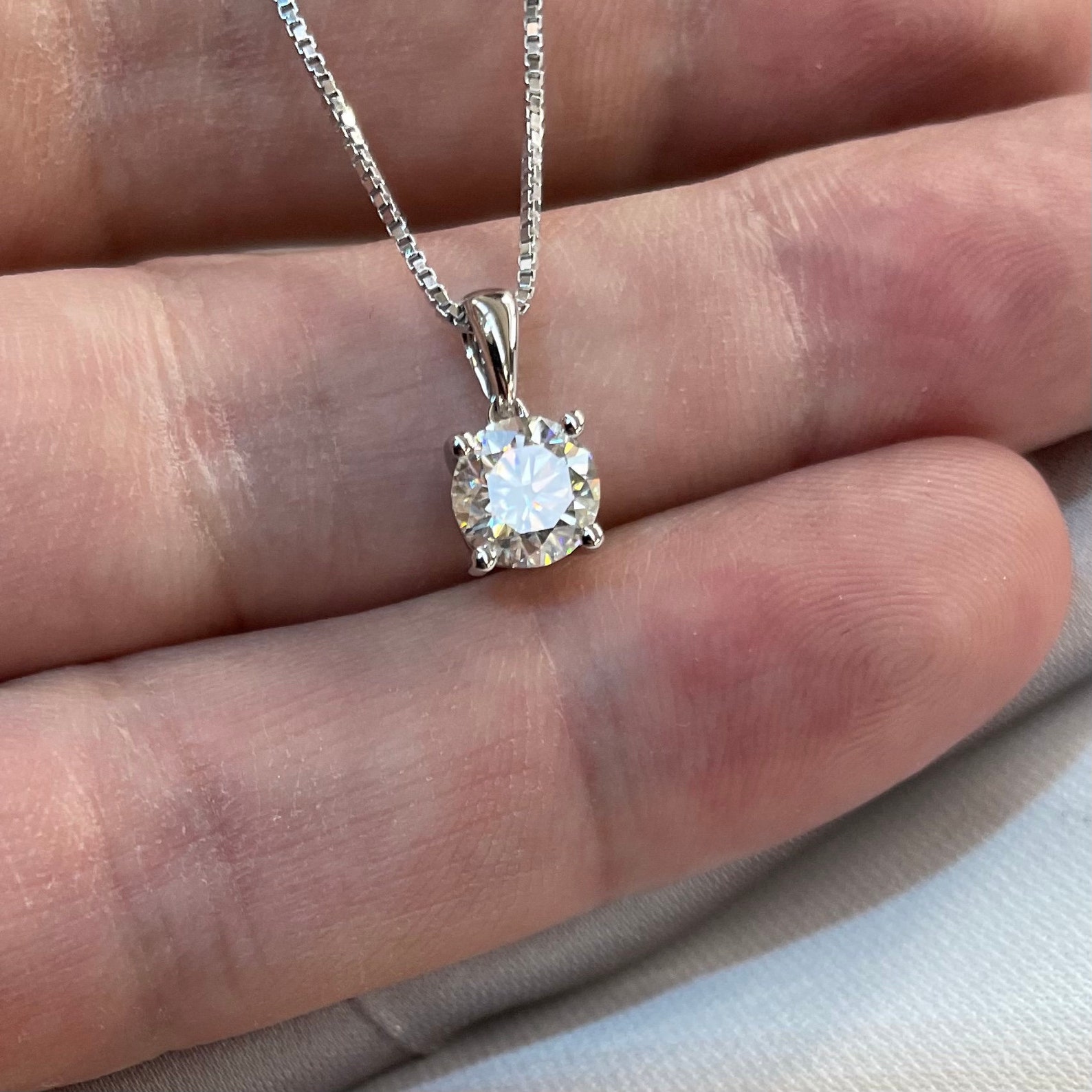 1 Carat Moissanite 925 Sterling Silver Necklace main image 1