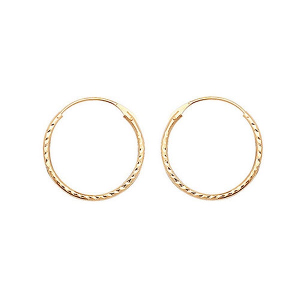 Genuine 9CT Yellow Gold Sleepers - Gold 10mm HINGED DC Sleepers 0.11 Grams - Gift Boxed Earring