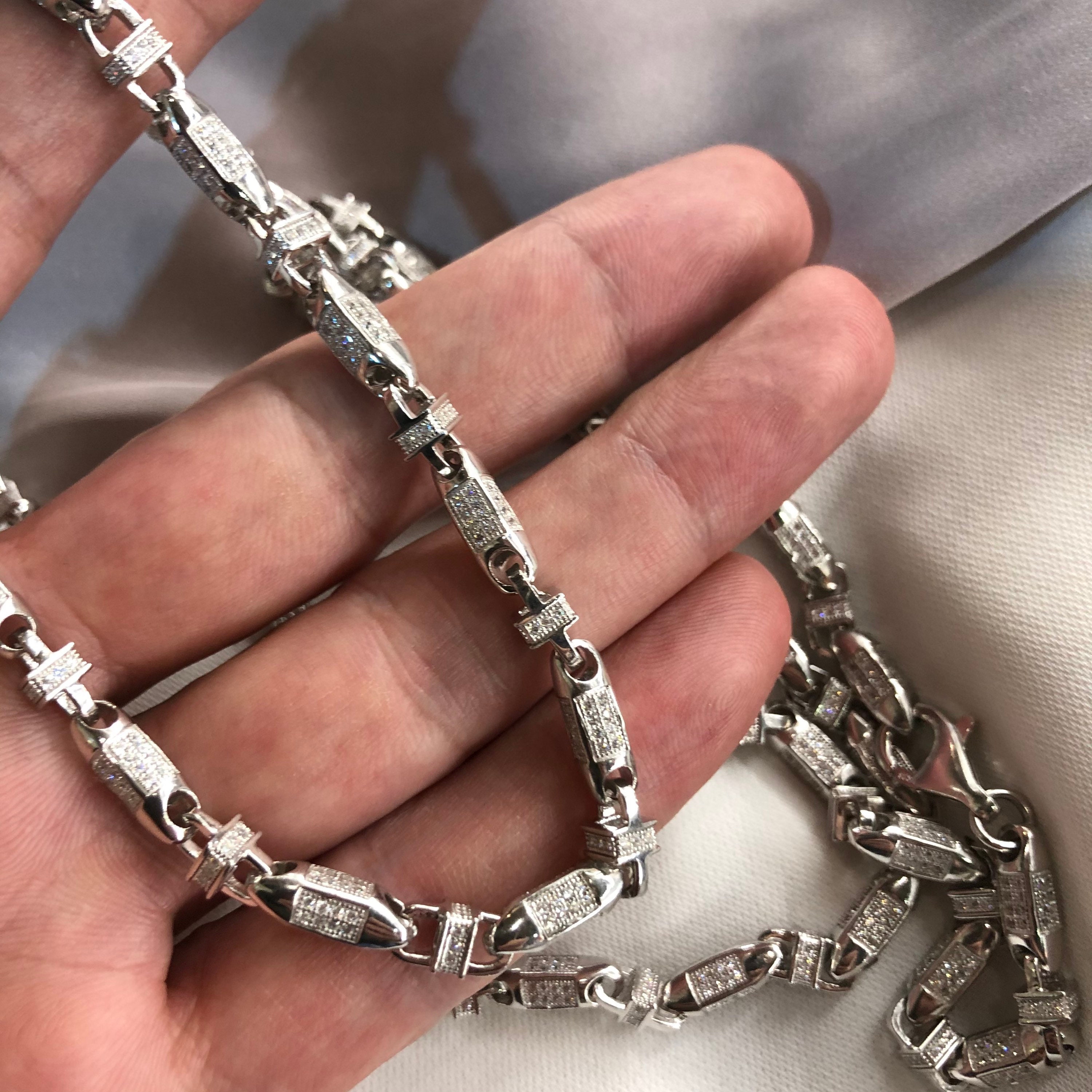 Silver cz best sale chain