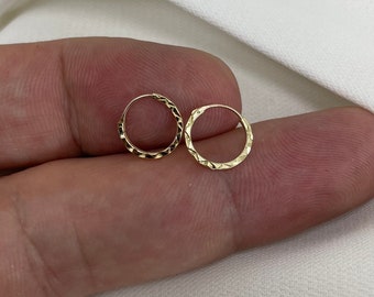 Genuine 9CT Yellow Gold Sleepers - Gold 10mm HINGED DC Sleepers 0.23 Grams - Gift Boxed Earring