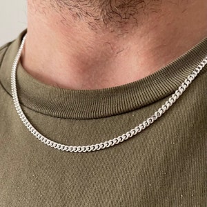 Sterling Silver Curb Chain - Unisex 3mm Silver Necklace