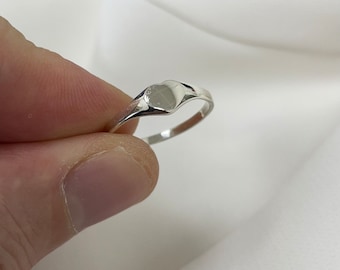 925 sterling zilveren babyring, hartvormige ring voor kinderen en volwassenen, meisjes, zilveren hartzegelringen voor kinderen - geschenkverpakkingen voor kinderen