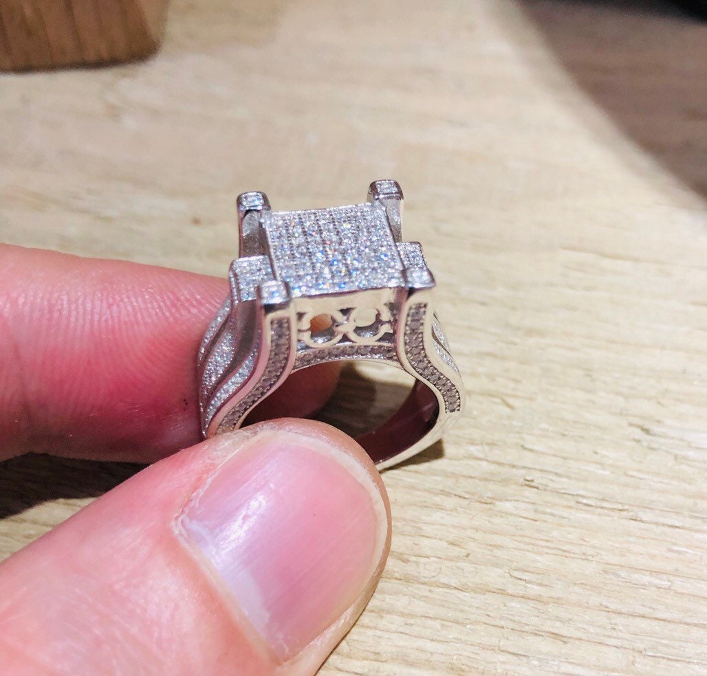 Men's Pinky Ring Sterling Silver Hallmark 925 Bang on Etsy